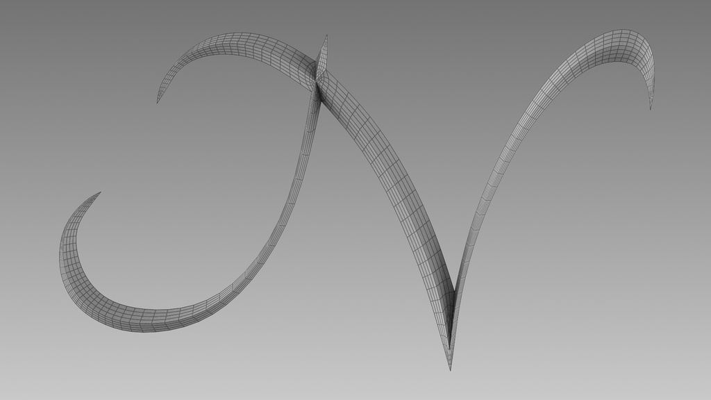 3Dフォントデータ 「N」