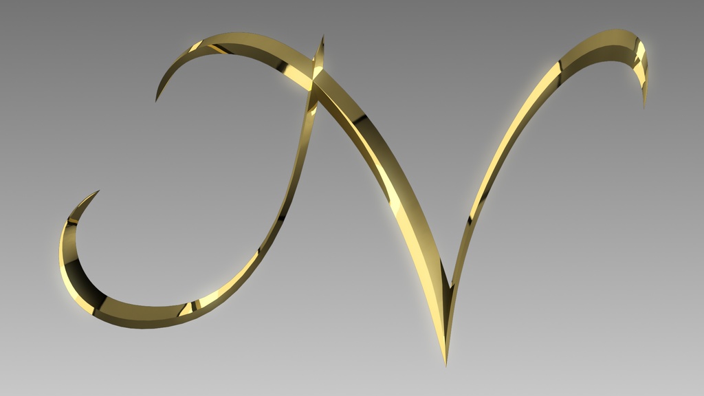 3Dフォントデータ 「N」