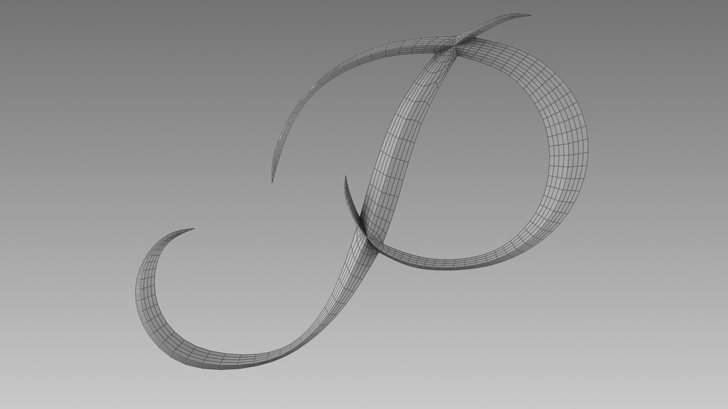 3Dフォントデータ 「P」