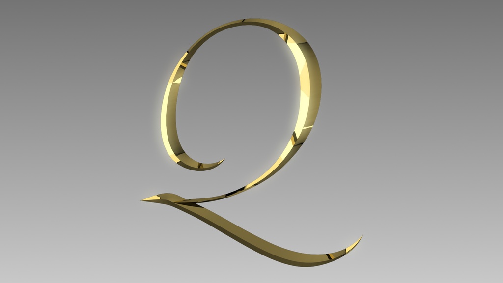 3Dフォントデータ　「Q」