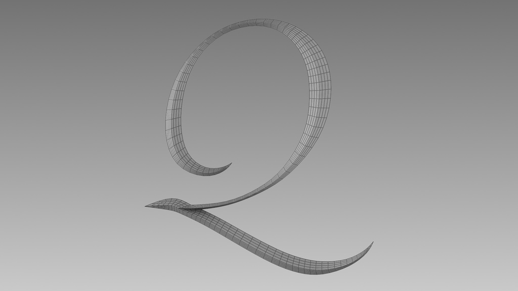 3Dフォントデータ 「Q」