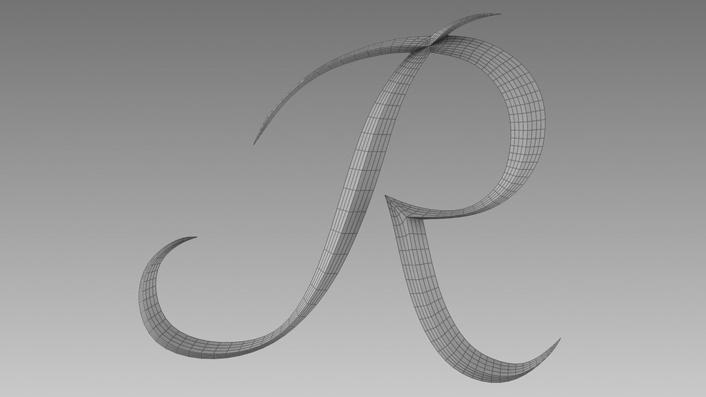 3Dフォントデータ 「R」