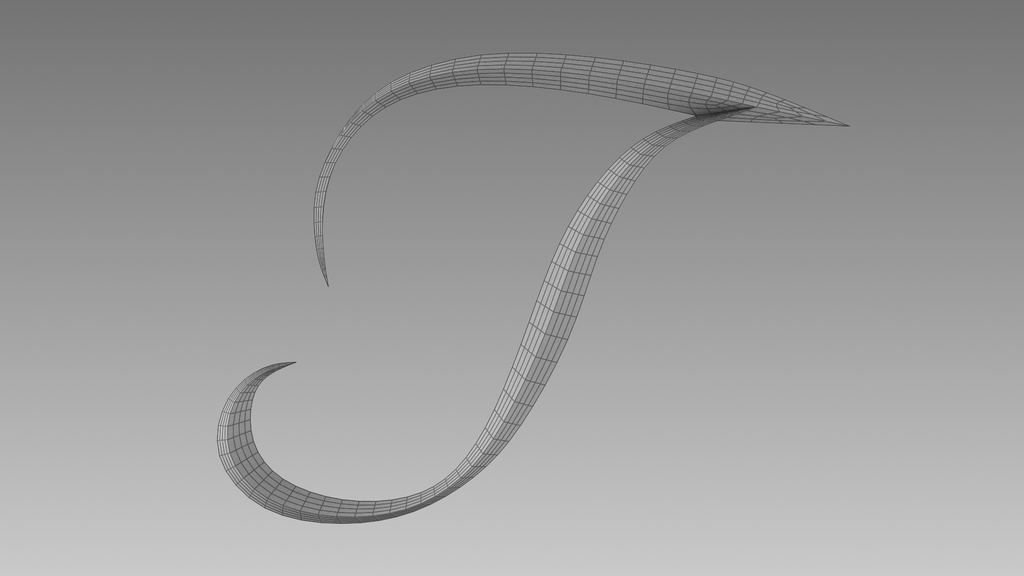 3Dフォントデータ 「T」