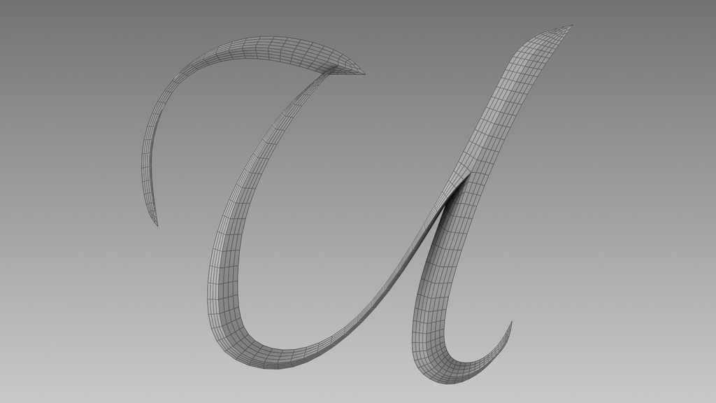 3Dフォントデータ 「U」