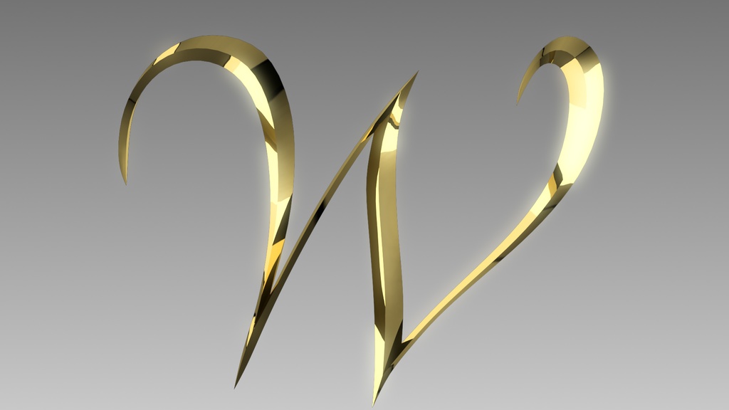 3Dフォントデータ 「W」