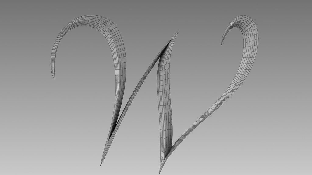 3Dフォントデータ 「W」