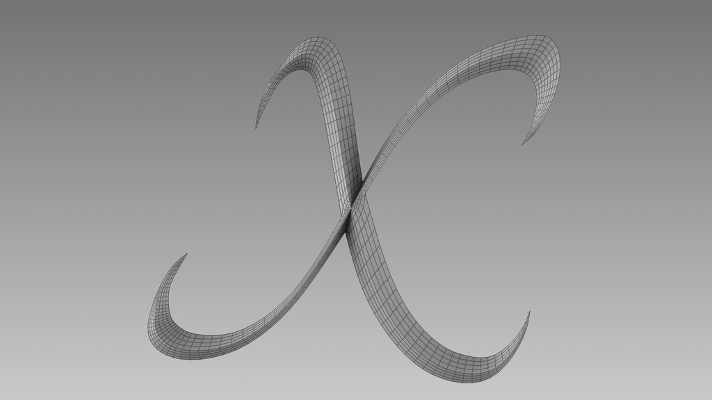 3Dフォントデータ 「X」