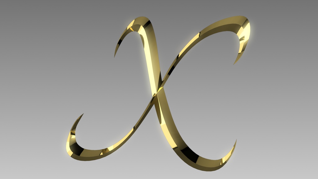 3Dフォントデータ　「X」