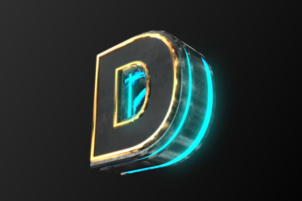 3Dフォントデータ　「D」Type02