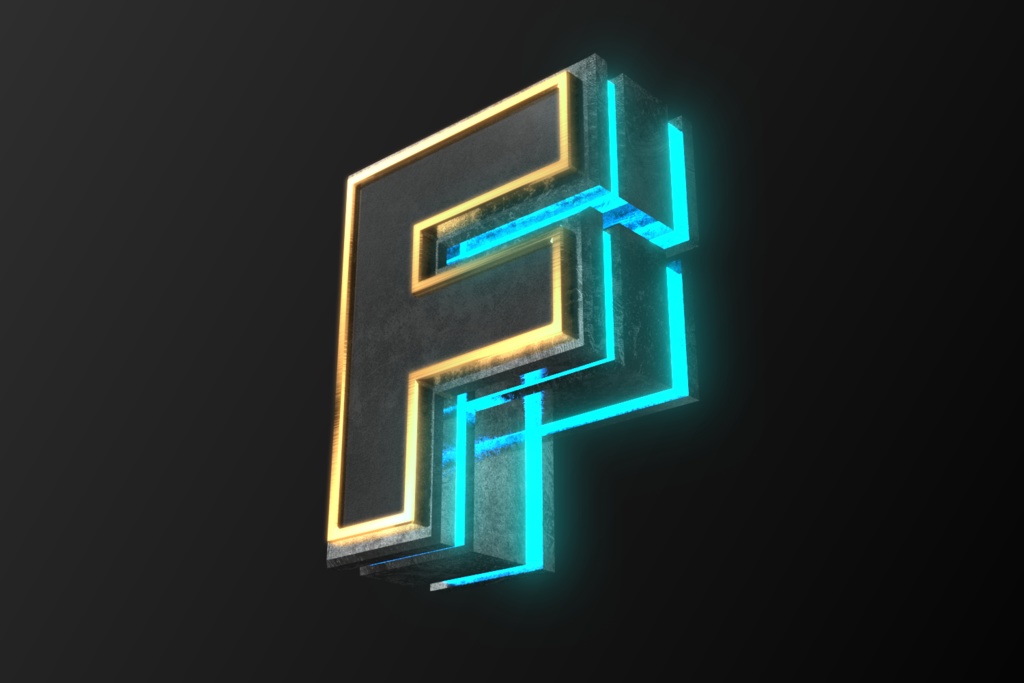 3Dフォントデータ　「F」Type02