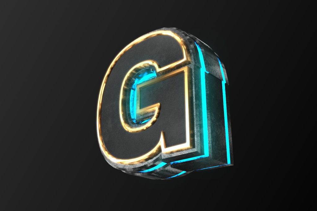 3Dフォントデータ　「G」Type02