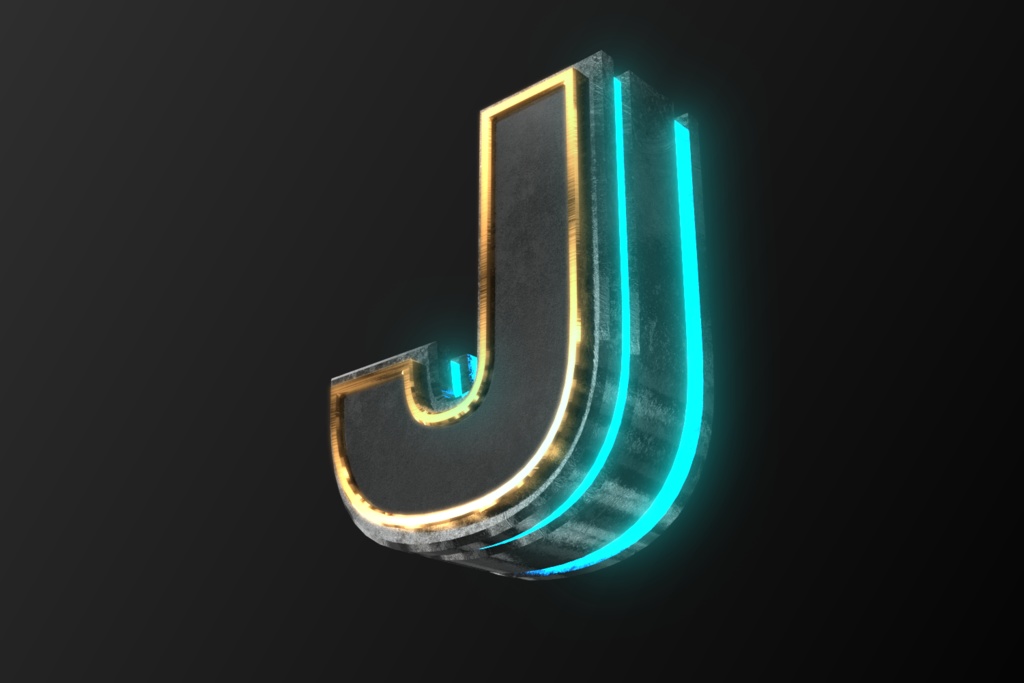 3Dフォントデータ　「J」Type02