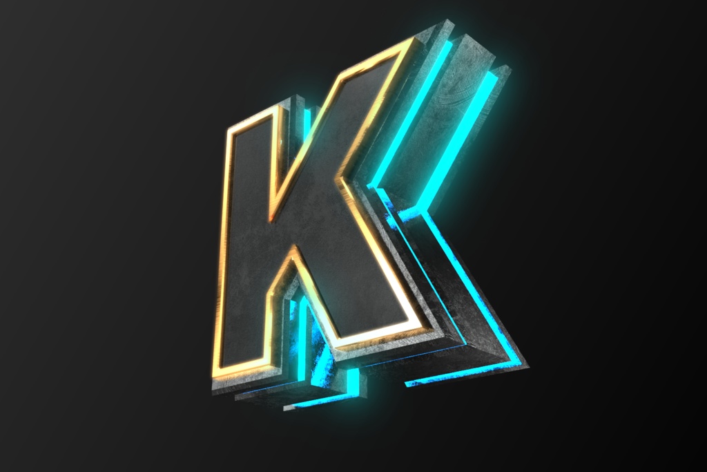 3Dフォントデータ　「K」Type02