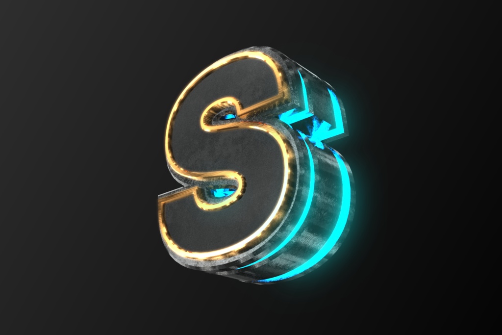 3Dフォントデータ　「S」Type02