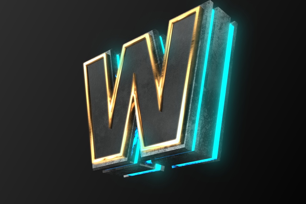 3Dフォントデータ　「W」Type02