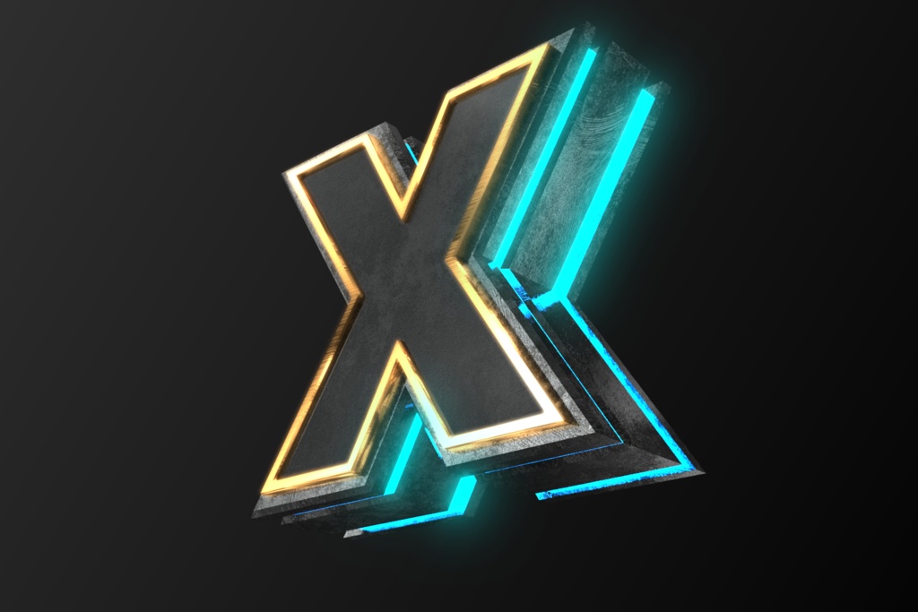 3Dフォントデータ　「X」Type02
