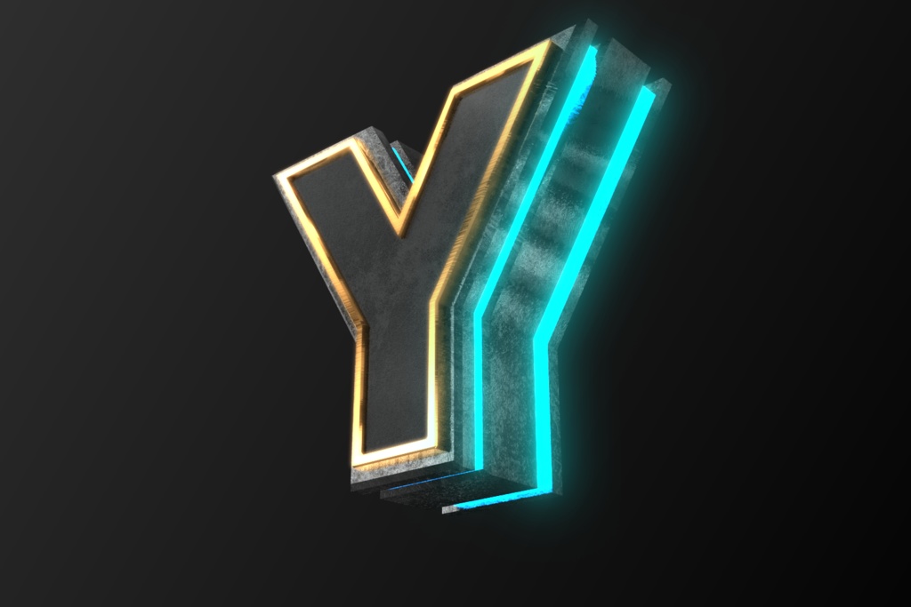 3Dフォントデータ　「Y」Type02