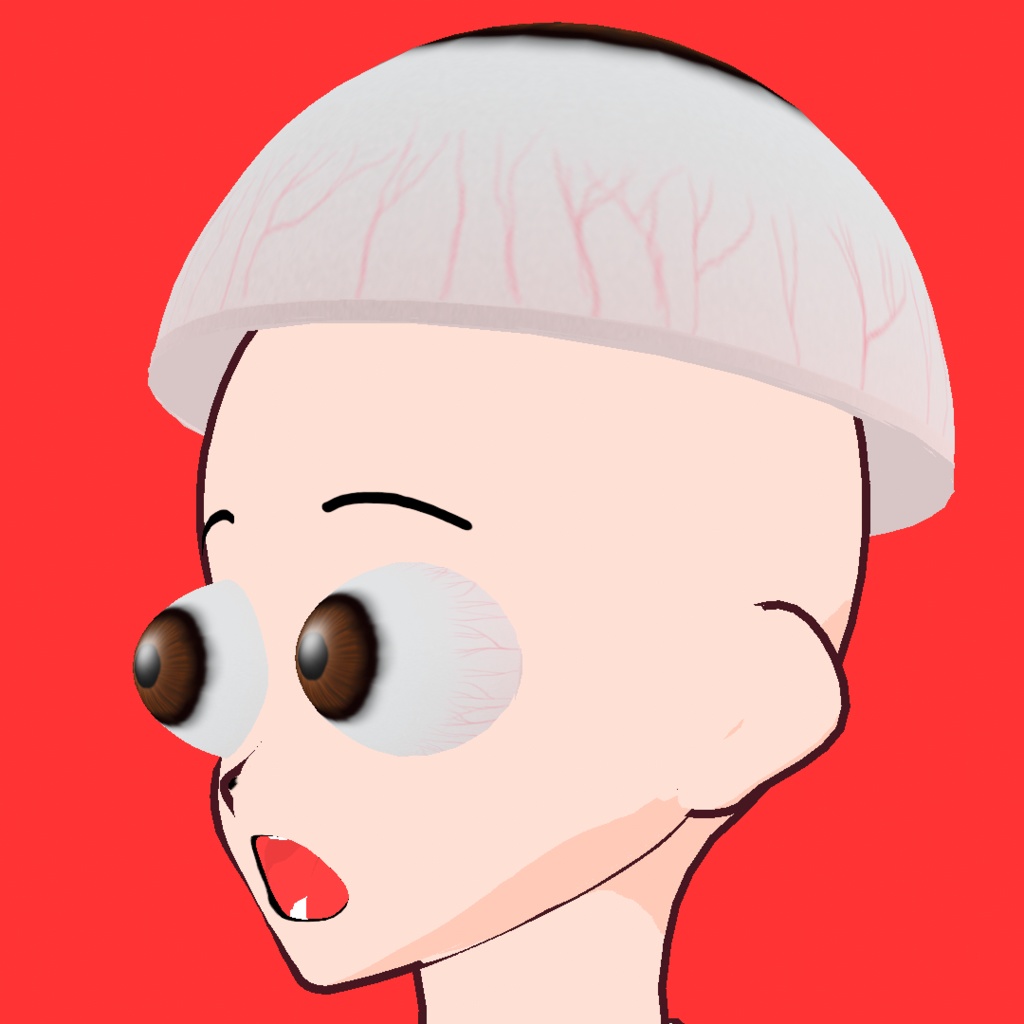 【.vroid】モデル付き!目玉帽子とびっくり目玉【アクセサリー】