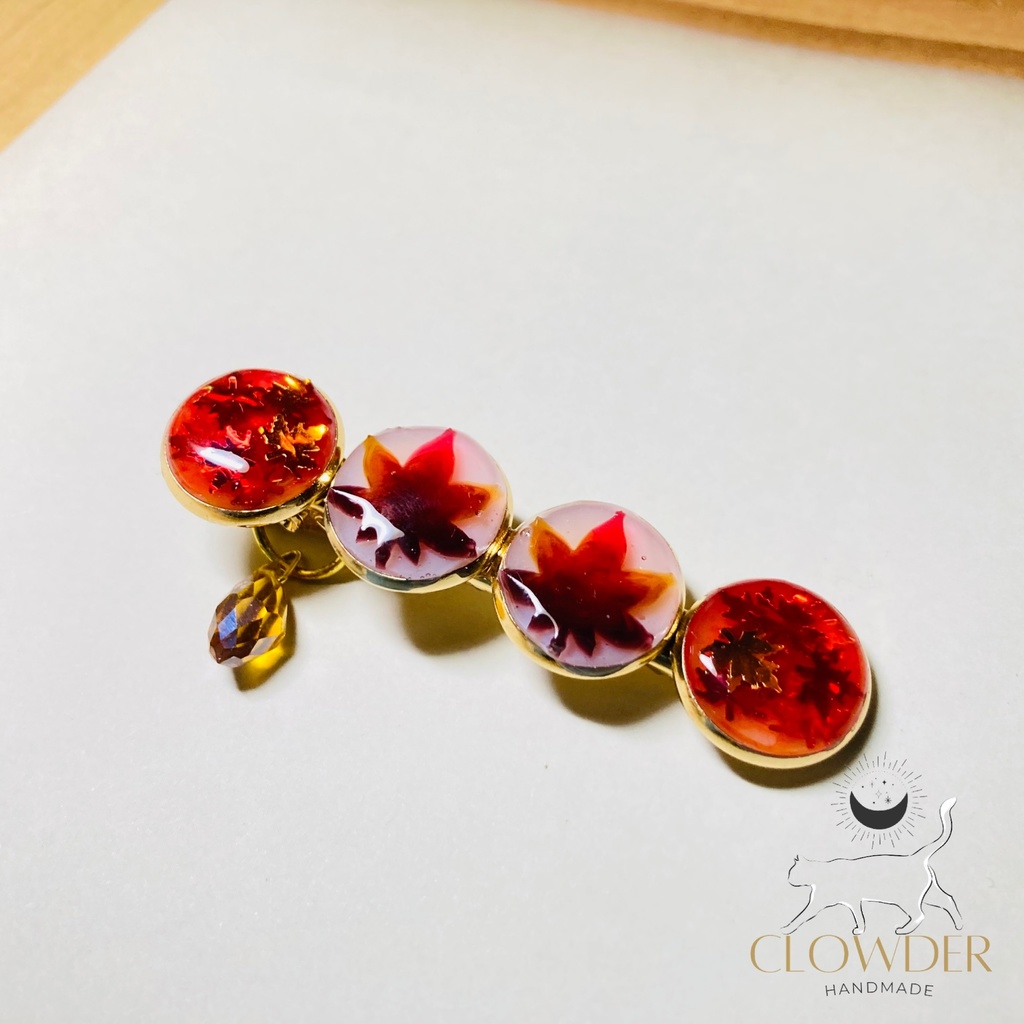 ✨ ぷっくり秋模様バレッタ🍁