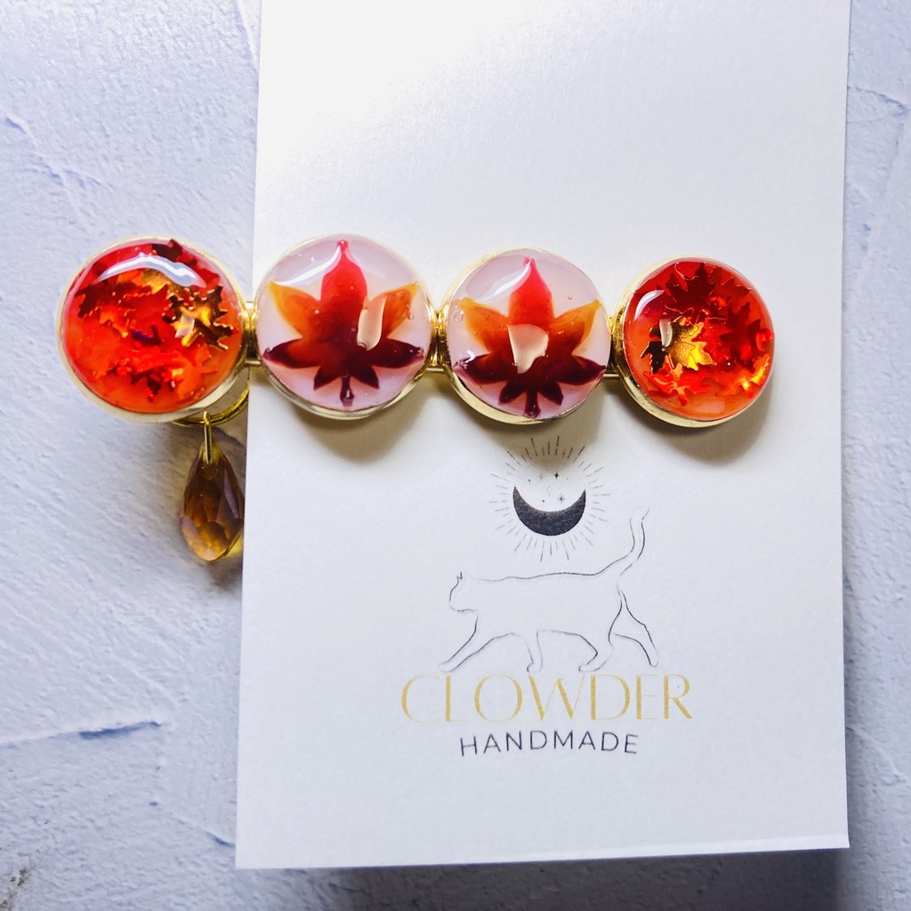 ✨ ぷっくり秋模様バレッタ🍁