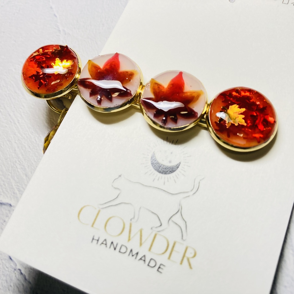 ✨ ぷっくり秋模様バレッタ🍁