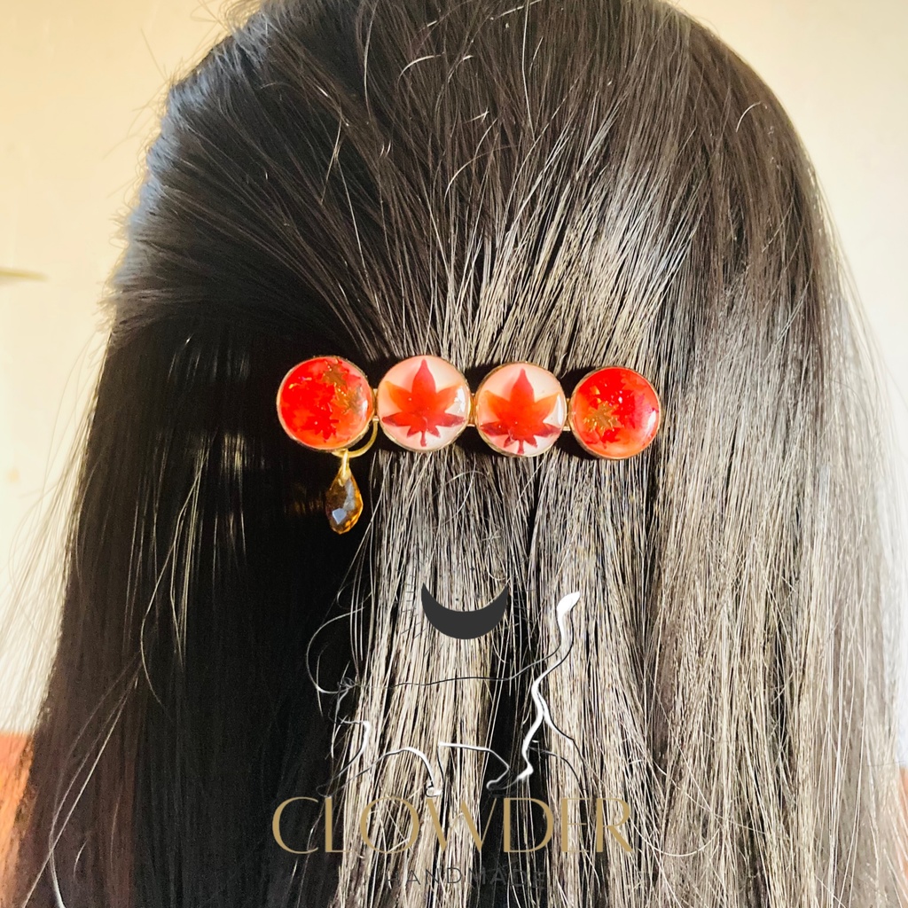 ✨ ぷっくり秋模様バレッタ🍁