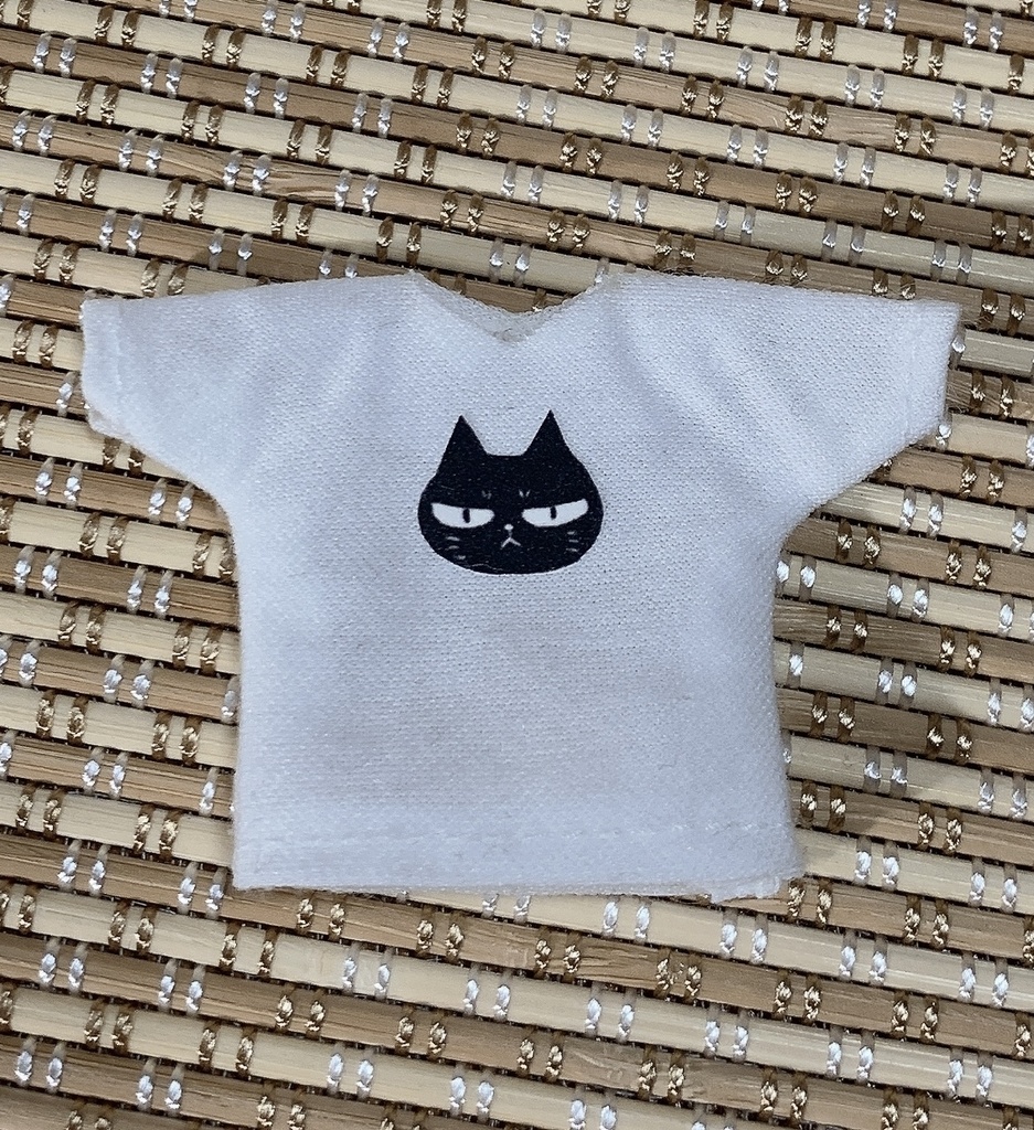 ドール用ワンポイントTシャツ(ねこ)