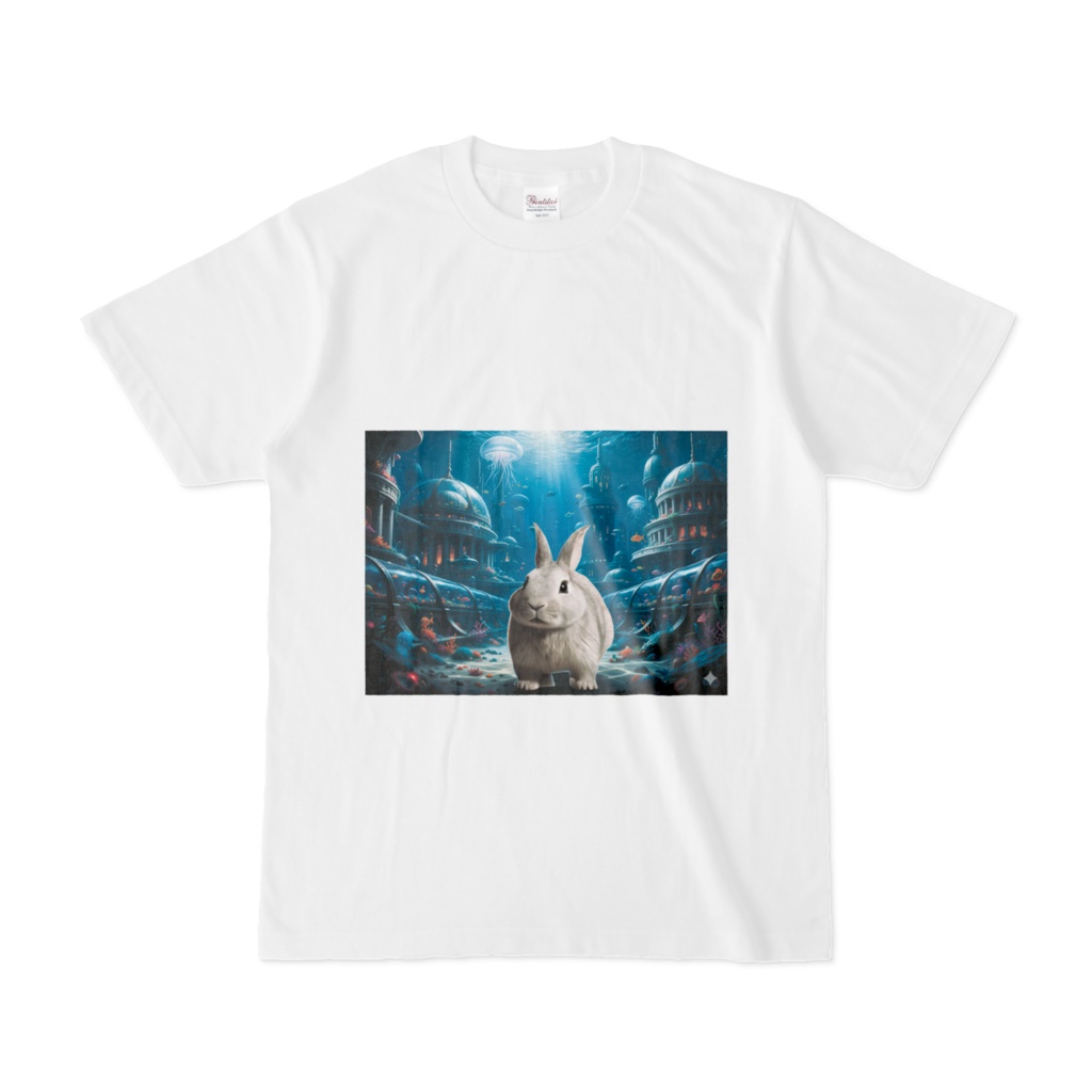 うさぎの由美が竜宮城を歩くTシャツ