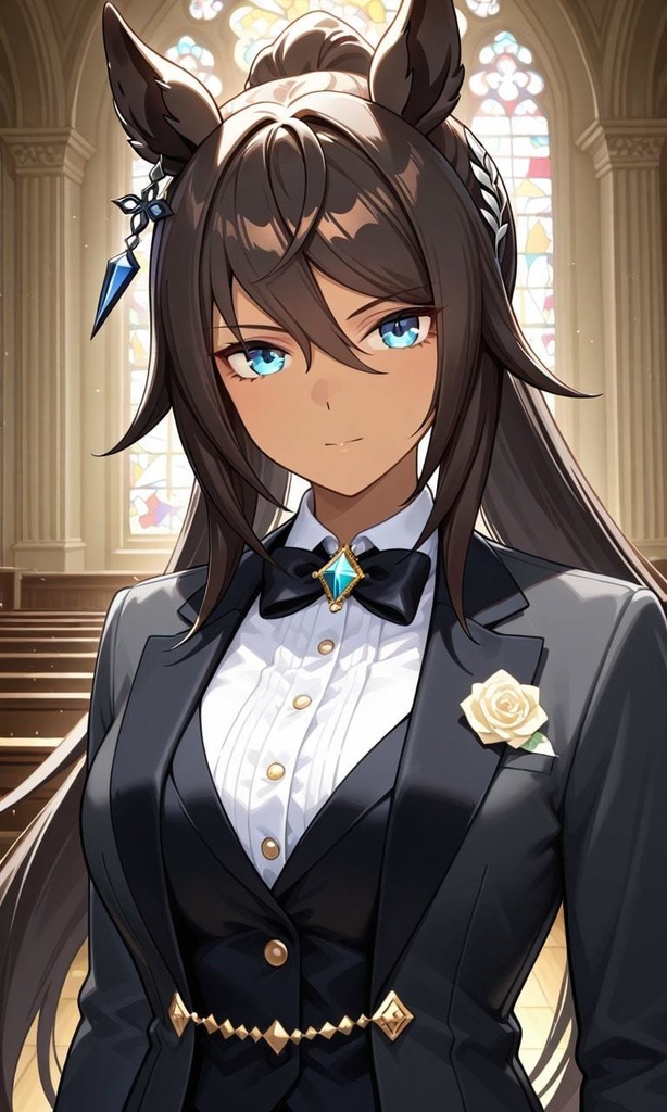 タキシード姿のシンボリクリスエス　ウマ娘プリティーダービー