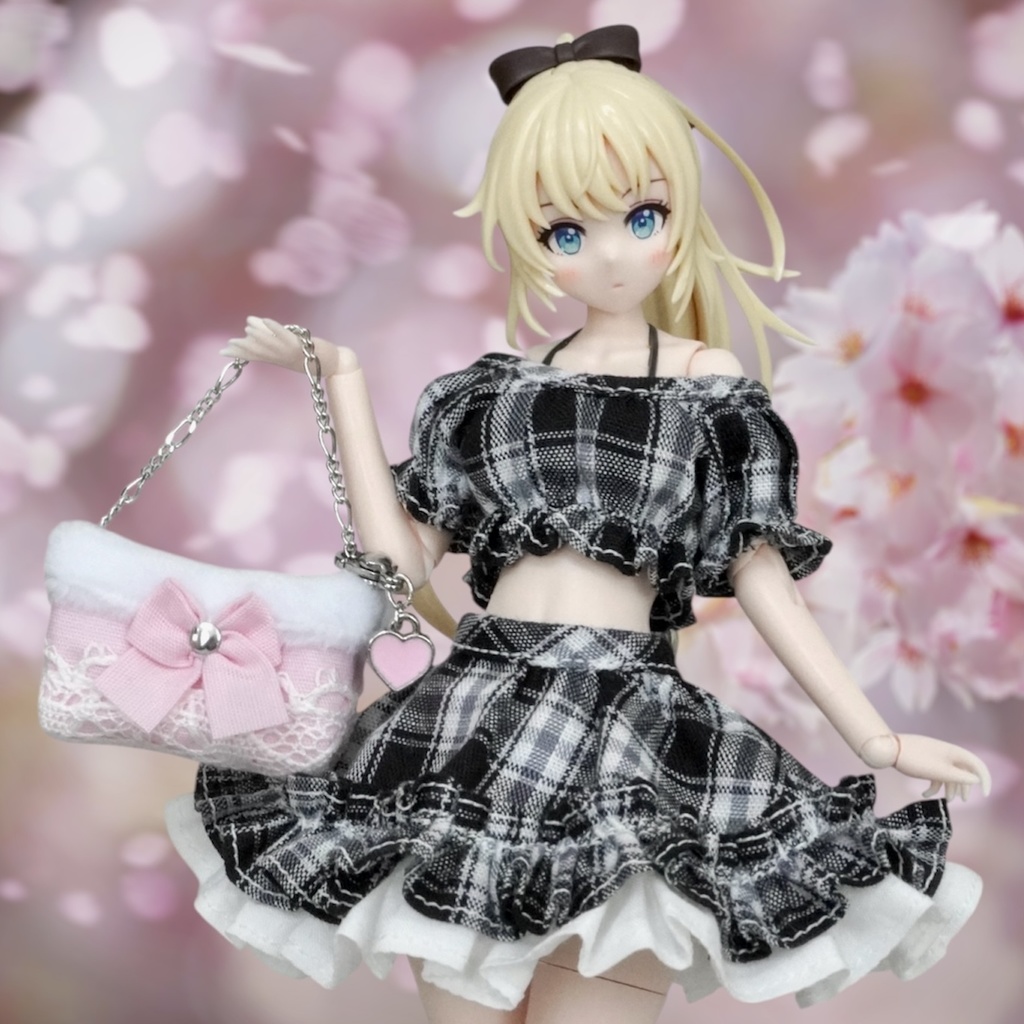 小さなドール用のバッグ　さくら色