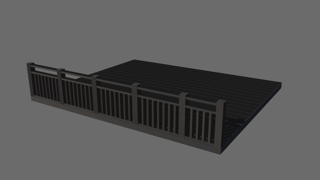 ウッドデッキ 3Dモデル