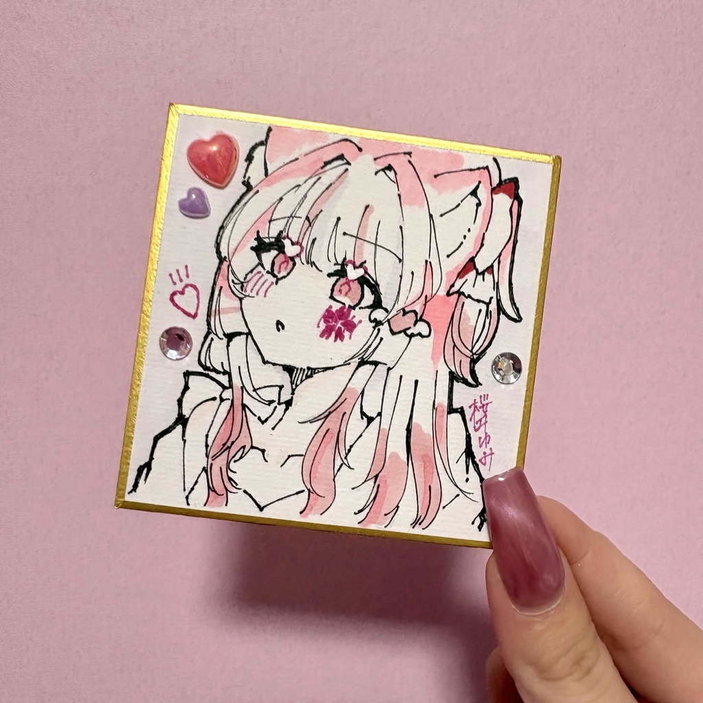 桜ヰゆみ　豆色紙イラスト【限定1点】