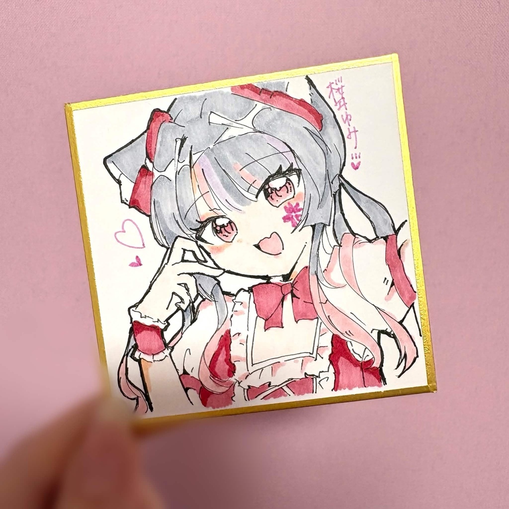 桜ヰゆみ　豆色紙イラスト【限定1点】