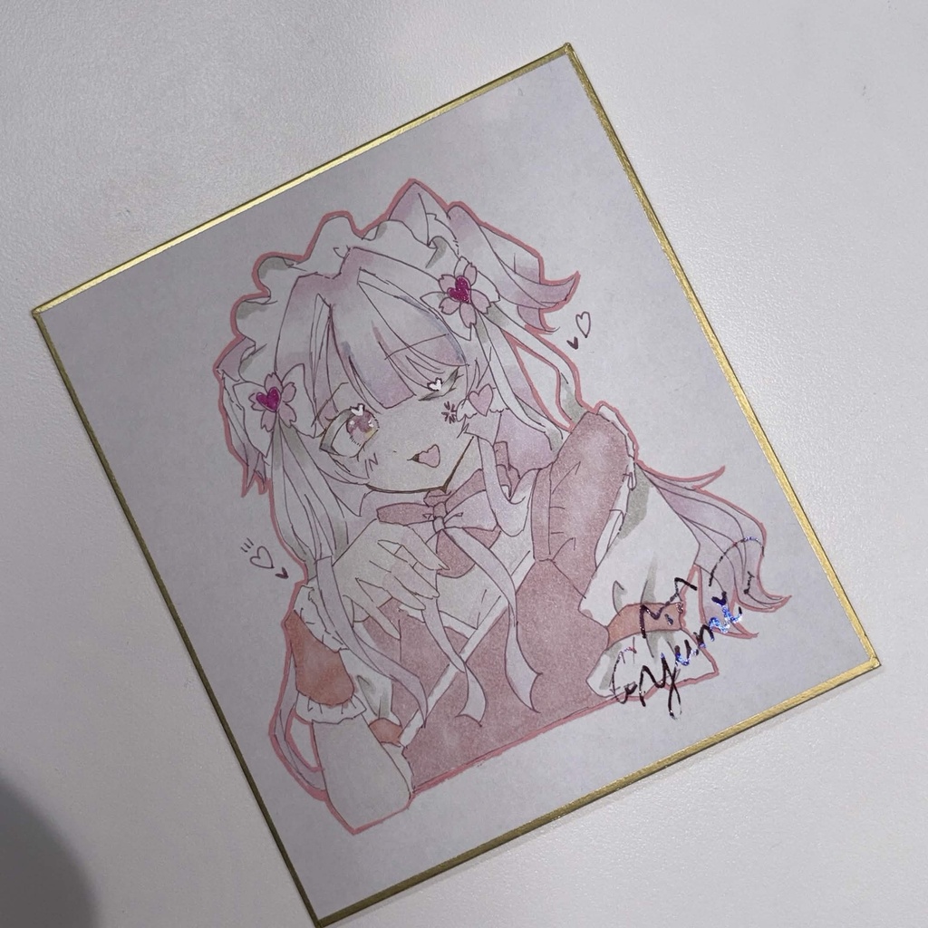 桜ヰゆみ　ミニ色紙イラスト 箔押し付き【限定1点】