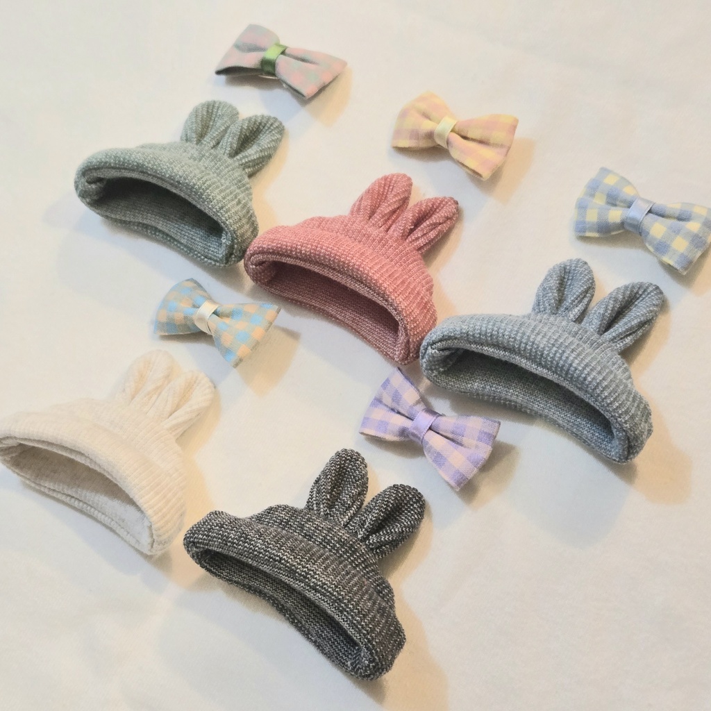 BIGリボンうさ耳帽子8cmぬい〜パペット用