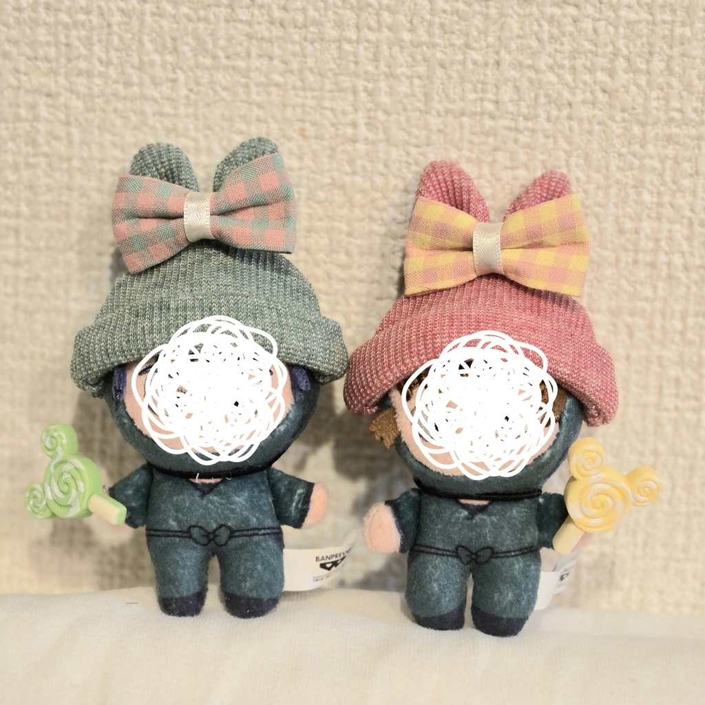 BIGリボンうさ耳帽子8cmぬい〜パペット用