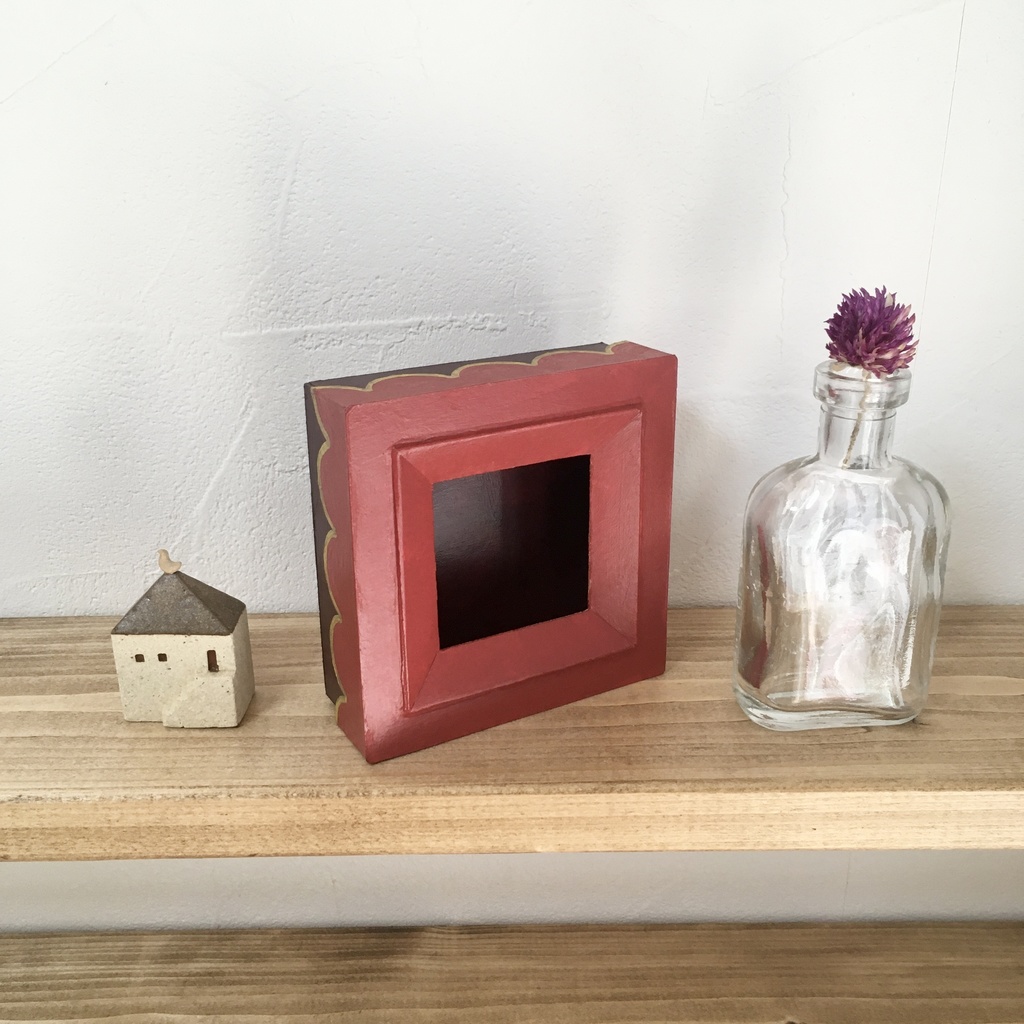 箱の額縁ティータイム ワインレッド