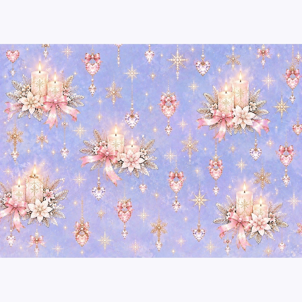 クリスマス デザインペーパー 10枚セット|A4|ローズ&リボン|雪の結晶|ギフトラッピング・コラージュ素材 デジタルペーパー キラキラ 可愛い