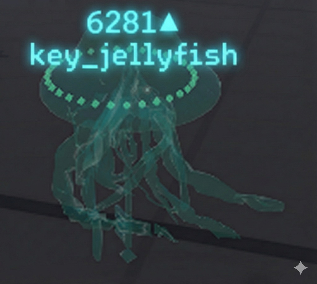 VRChat向け「key_jellyfish」発光ループアニメーション付き