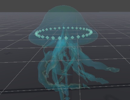 VRChat向け「key_jellyfish」発光ループアニメーション付き