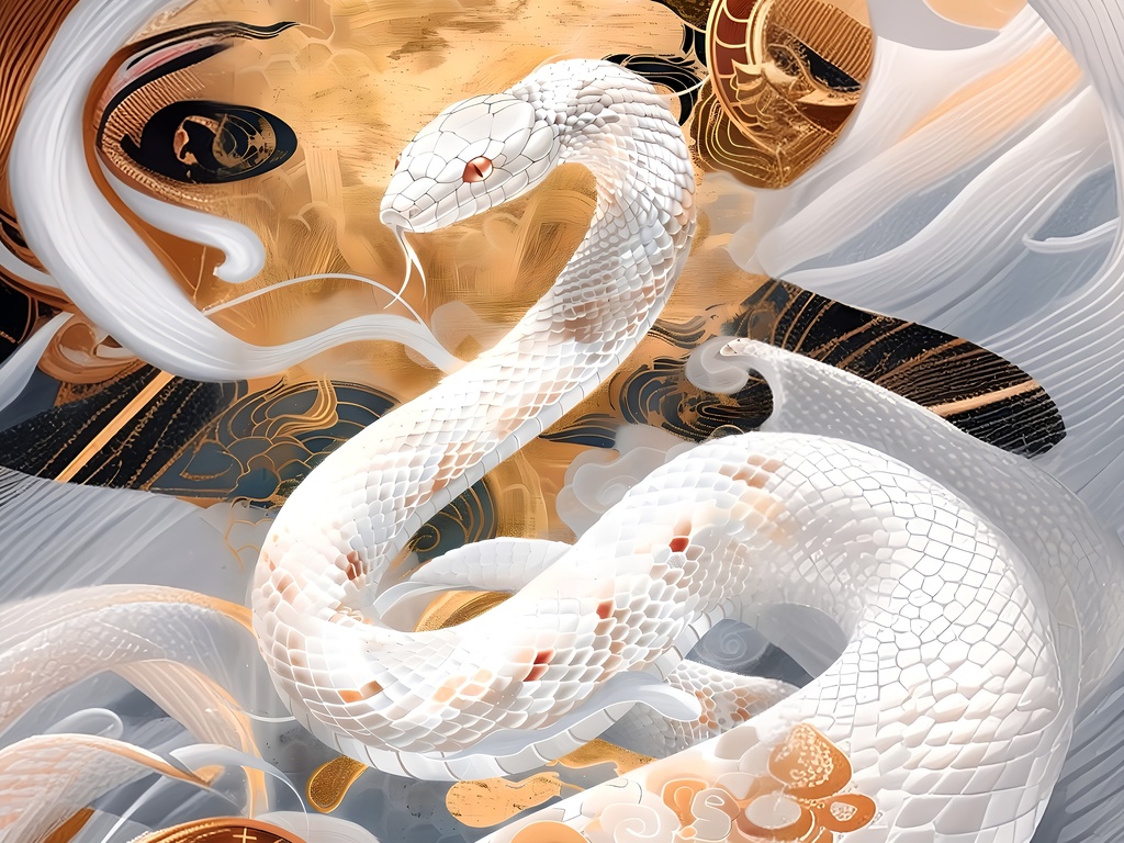 【2025年 干支・癒しの白蛇】白蛇壁紙セット - 選べる3つのパターン