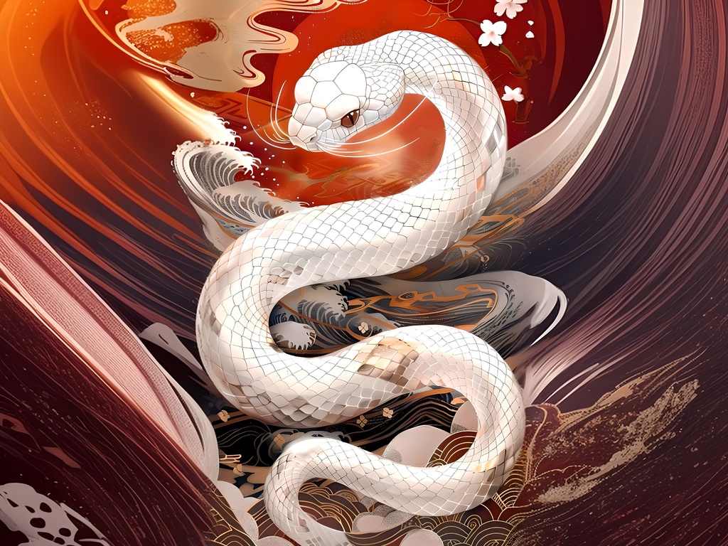 【2025年 干支・癒しの白蛇】白蛇壁紙セット - 選べる3つのパターン