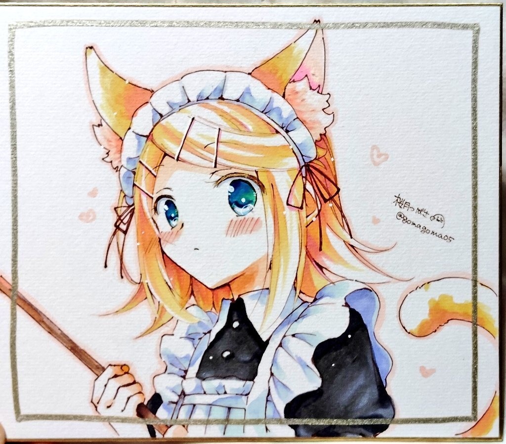 【色紙】メイド鏡音（厚さ0.6cm）