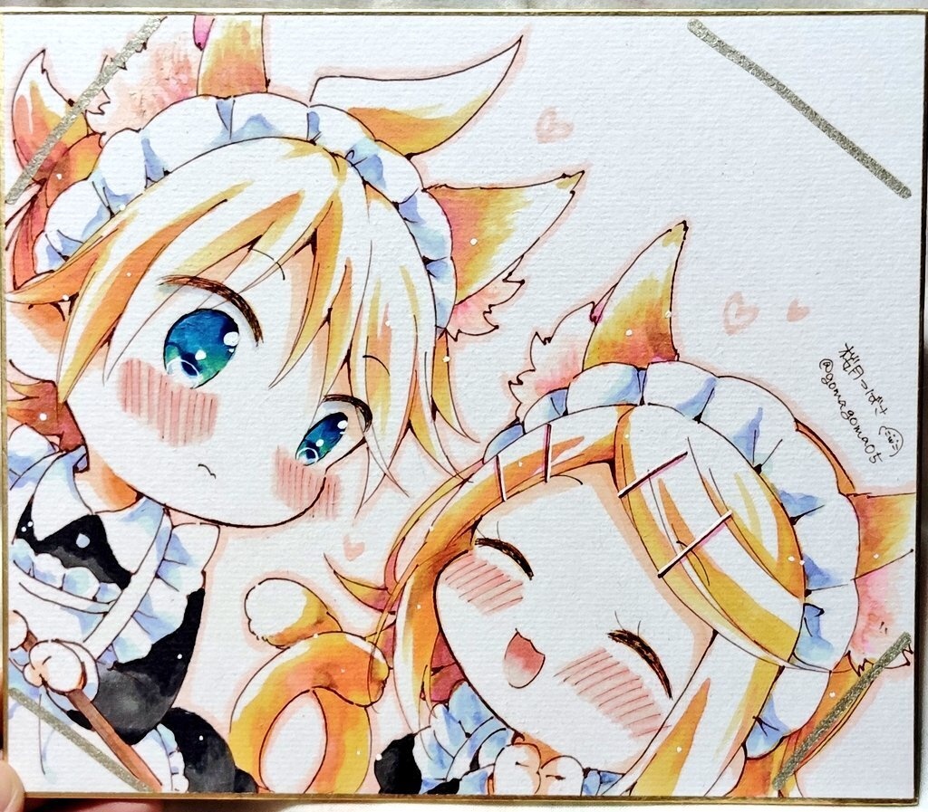 【色紙】メイド鏡音(厚さ0.6cm)