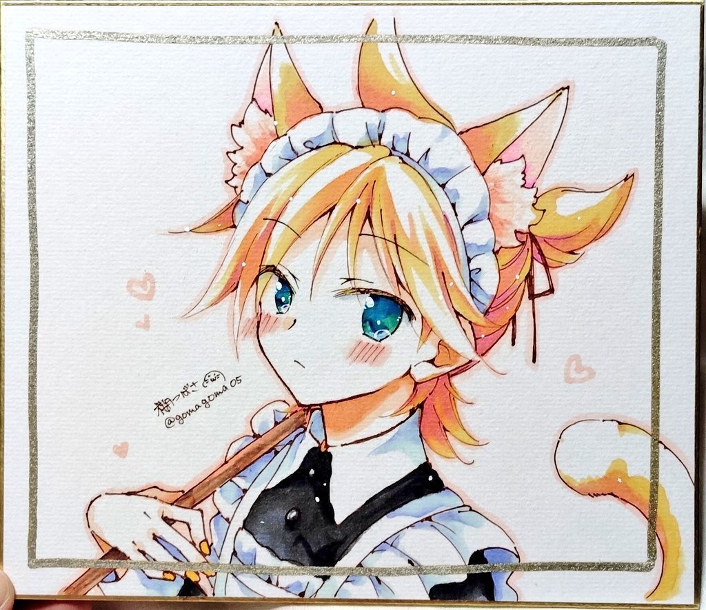 【色紙】メイド鏡音(厚さ0.6cm)