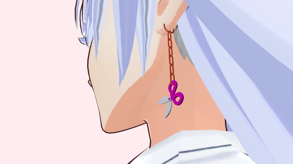 【VRchat】ハサミとチェーンのピアス【ピアス・イヤリング】