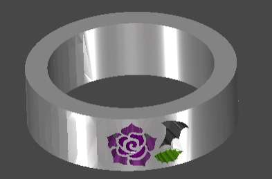 【VRchat】BatRose【指輪】※彫り込みVer