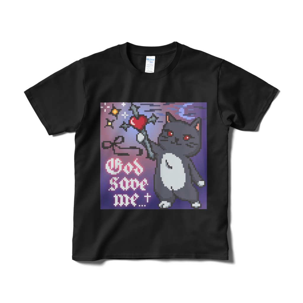 God save me…† ネコ　半袖Tシャツ
