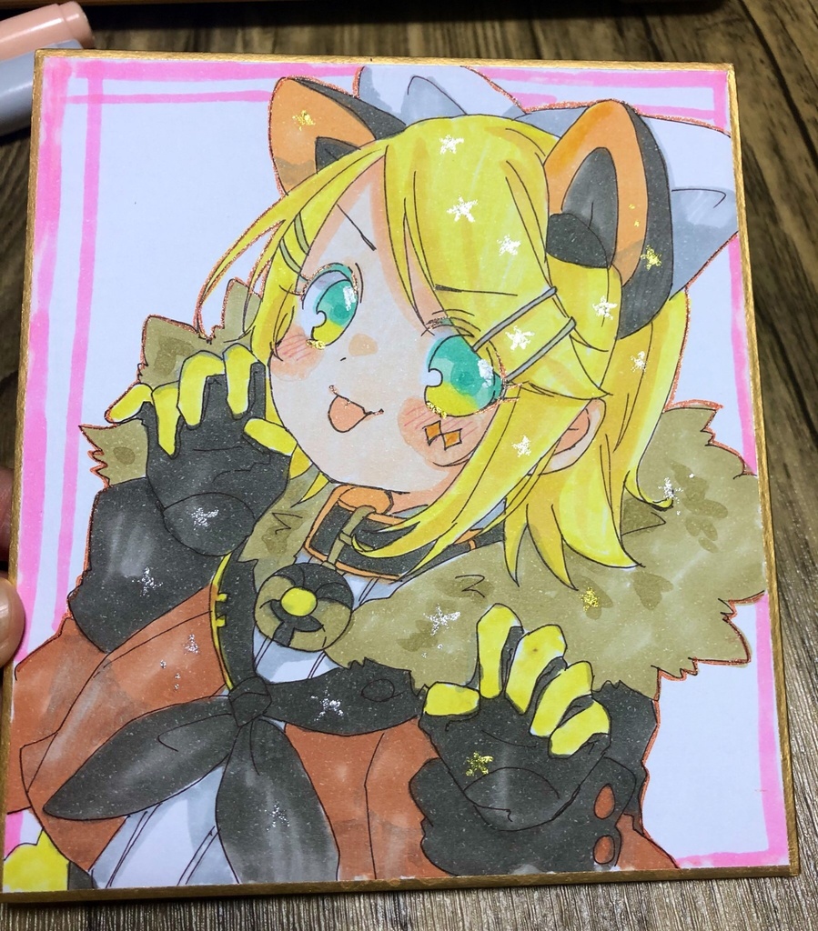 がおみねリンちゃんミニ色紙
