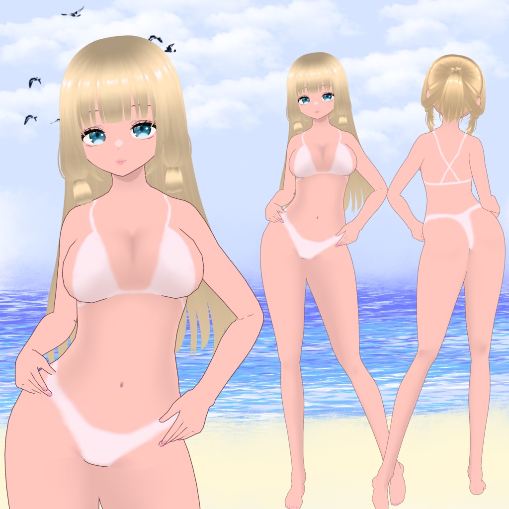 【Vroid 肌】Free Summer Sun Kissed Skin w/ Bikini outline
